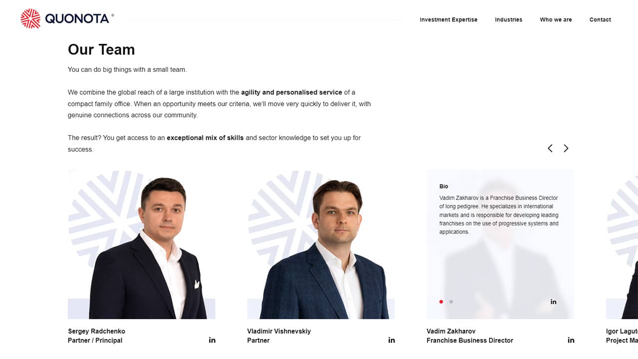 Quonota Team Page